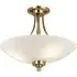 Augusta Glass Semi Flush Ceiling Light - Antique Brass, White