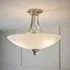 Augusta Glass Semi Flush Ceiling Light - Satin Chrome, White