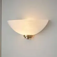 Augusta Glass Wall Light with Steel Base - Antique Brass