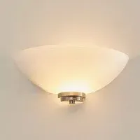 Augusta Glass Wall Light with Steel Base - Satin Chrome