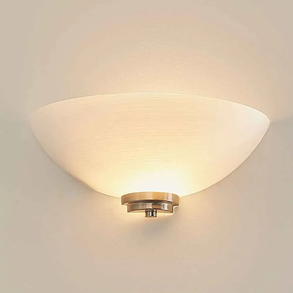 Augusta Glass Wall Light with Steel Base - Satin Chrome