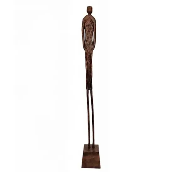 Augusta Male Body Sculpture on Square Socle - Antique Brown, Aluminium product