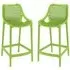 Aultas Bar Stools Pair - Green, Polypropylene