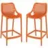 Aultas Bar Stools Pair - Orange, Polypropylene