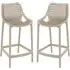 Aultas Bar Stools Pair - Taupe, Polypropylene