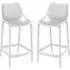 Aultas Bar Stools Pair - White, Polypropylene