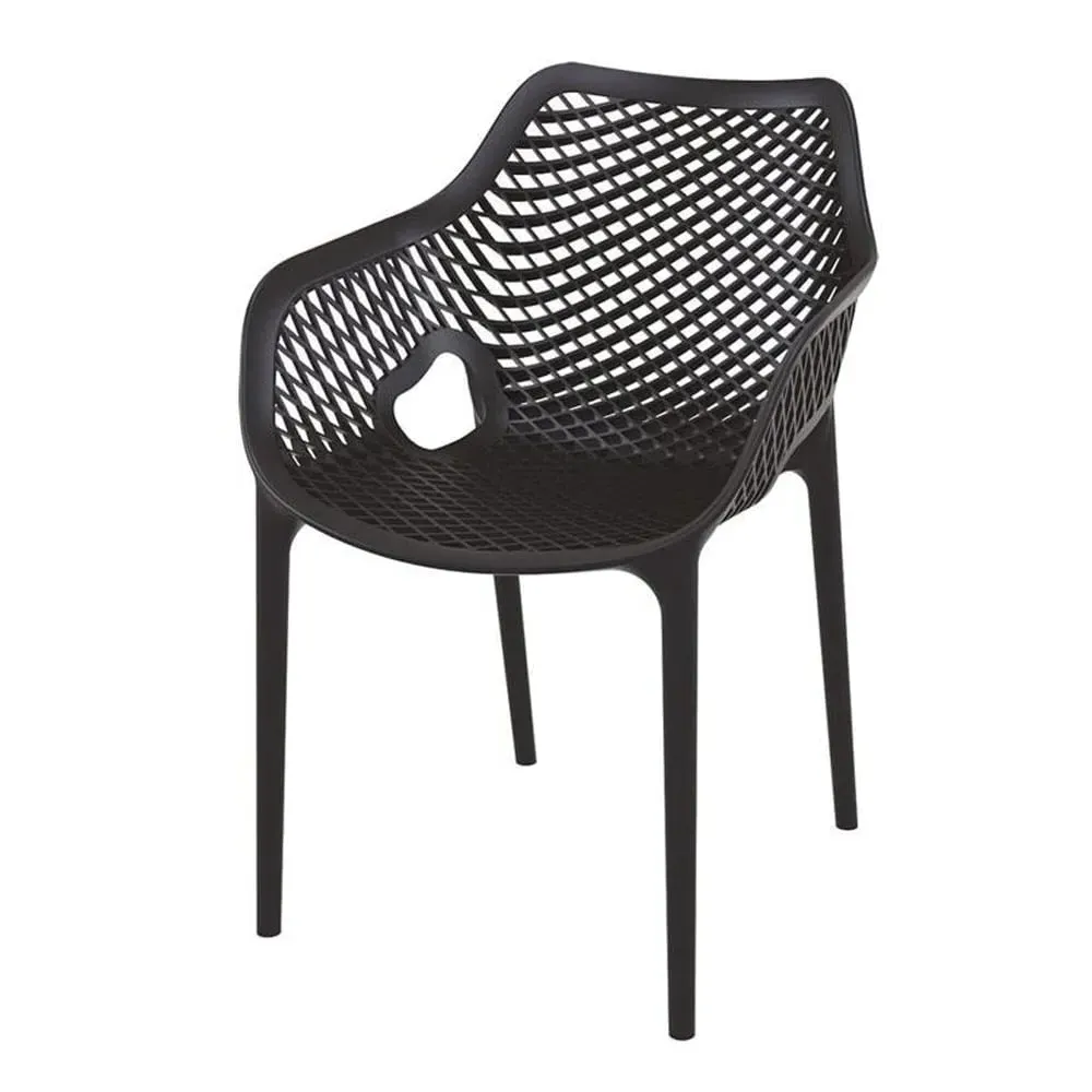 Aultas Garden Armchair - Black, Polypropylene