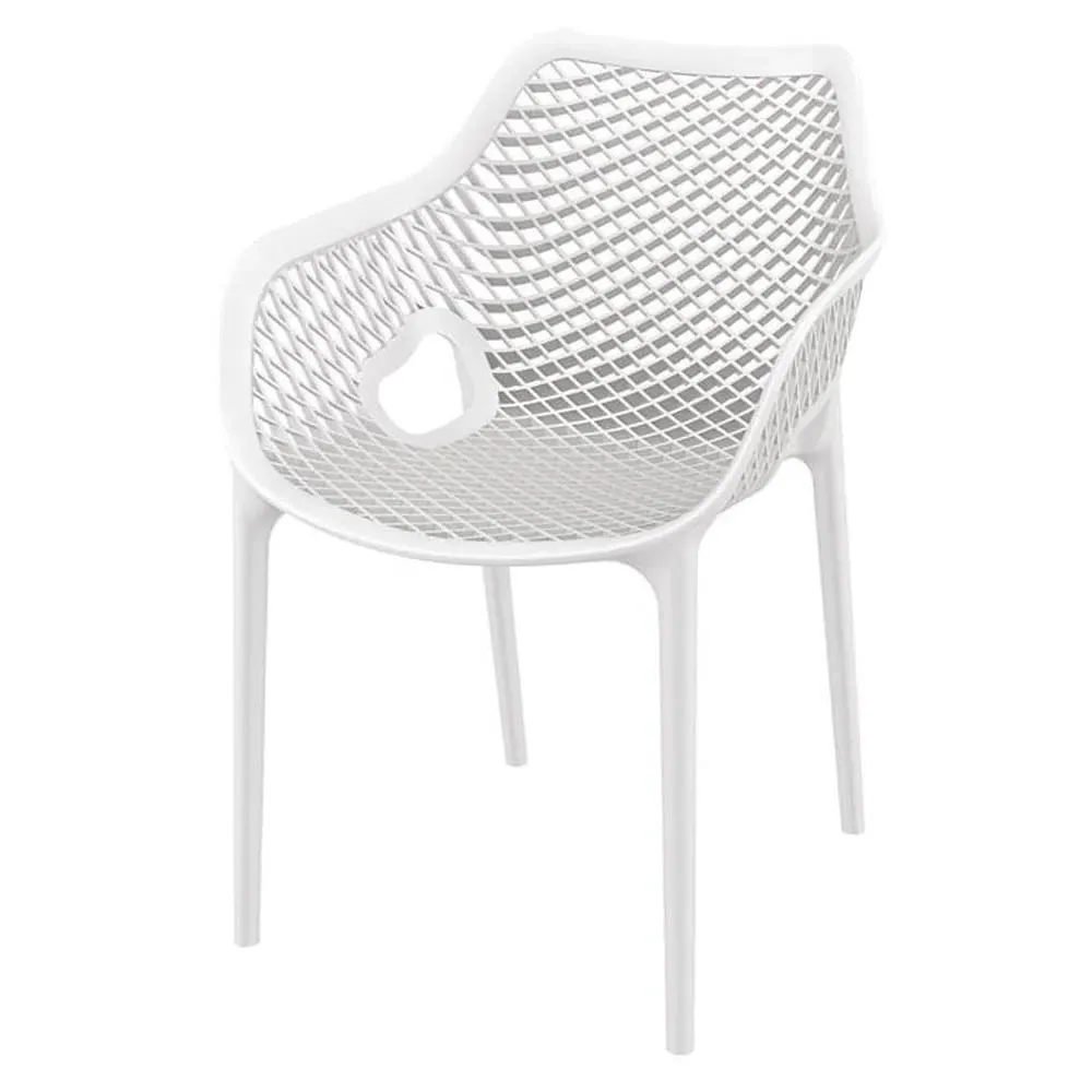 Aultas Garden Armchair - White, Polypropylene