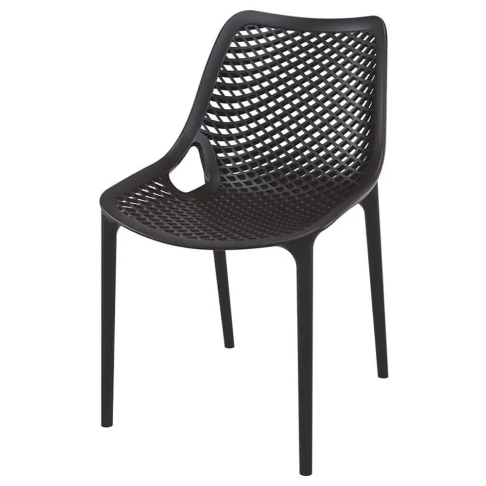 Aultas Garden Side Chair Stackable - Black, Polypropylene
