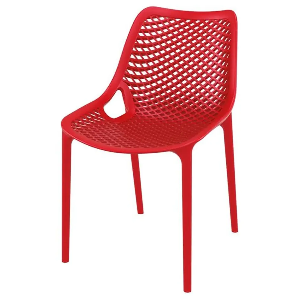 Aultas Garden Side Chair Stackable - Red, Polypropylene