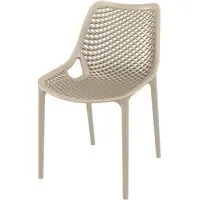 Aultas Garden Side Chair Stackable - Taupe, Polypropylene