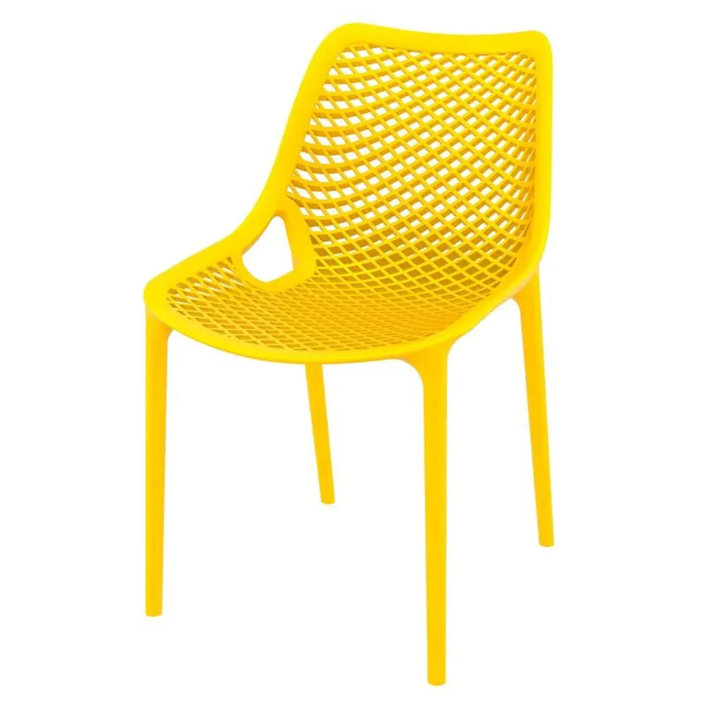 Aultas Garden Side Chair Stackable - Yellow, Polypropylene