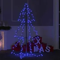 Aurelia 120cm Metal Christmas Cone Tree with 160 LEDs - Blue alternate view