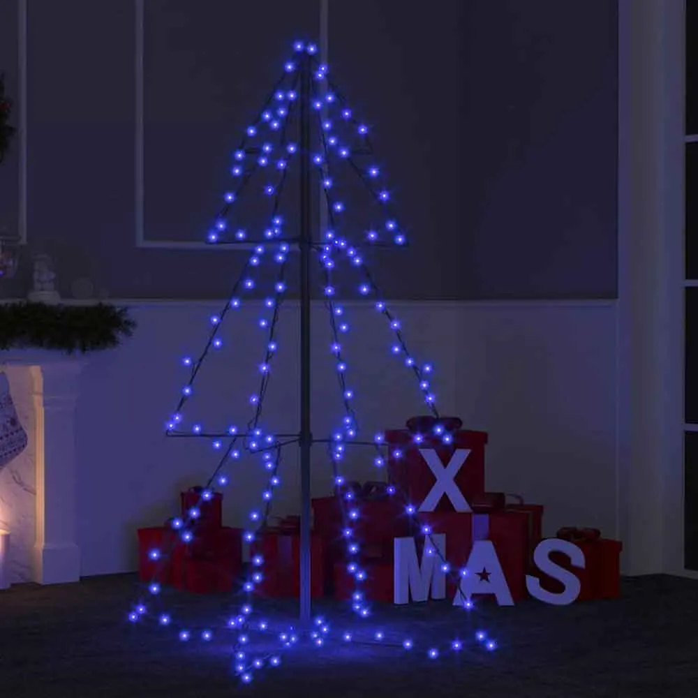 Aurelia 120cm Metal Christmas Cone Tree with 160 LEDs - Blue product