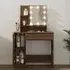 Aurora Dressing Table with LED Lights - Brown Oak, Engineered Wood