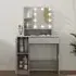 Aurora Dressing Table with LED Lights - Grey Sonoma, Engineered Wood