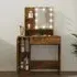 Aurora Dressing Table with LED Lights - Smoked Oak