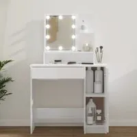 Aurora High Gloss Dressing Table with LED Lights - White