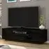 Aurora High Gloss TV Stand with 3 Doors and LED - Black