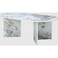 Aurora Oval Coffee Table - Pandora Marble Effect, MDF