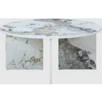 Aurora Round Coffee Table - Pandora Marble Effect, MDF