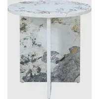 Aurora Round Side Table - Pandora Marble Effect, MDF
