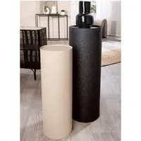 Aurora Set of 2 Cylindrical Pillars - Black, Metal