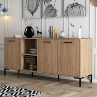 Aurora Sideboard with 3 Doors - Oak, Melamine Particle Board alternate view