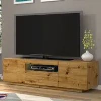 Aurora TV Stand with 3 Doors and LED - Artisan Oak