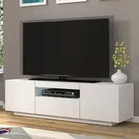 Aurora TV Stand with 3 Doors and LED - Matt White