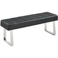Austin Large Dining Bench - Black, Faux Leather