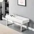 Austin Large Dining Bench - White, Faux Leather