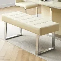 Austin Small Dining Bench - Cream, Faux Leather