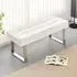 Austin Small Dining Bench - White, Faux Leather