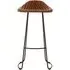 Australis Bar Stool with Iron Sled Base - Brown, Leather