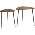 Australis Nest of 2 Tables with Metal Legs - Brown, Oak