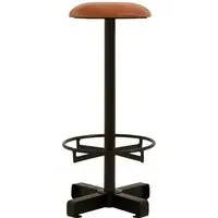 Australis Round Bar Stool - Light Brown, Leather
