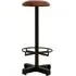Australis Round Bar Stool with Iron Base - Brown, Leather
