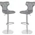 Ava Bar Stool with Gas Lift - Grey, Faux Leather