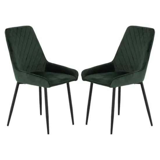 Avah Dining Chairs - Emerald Green, Velvet