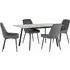 Avah Extendable Dining Table Set with 4 Chairs - Grey