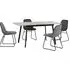 Avah Extendable Dining Table Set with 4 Chairs - Grey