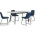 Avah Extendable Dining Table Set with 4 Lyster Chairs - Blue