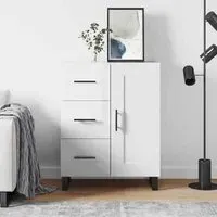 Avalon Sideboard with 1 Door 3 Drawers - White, High Gloss