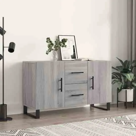 Avalon Sideboard with 2 Doors 2 Drawers - Grey, Engineered Wood