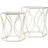Avanto Hexagonal Glass Set of 2 Side Tables - Champagne