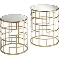 Avanto Round Glass Set of 2 Side Tables - Champagne
