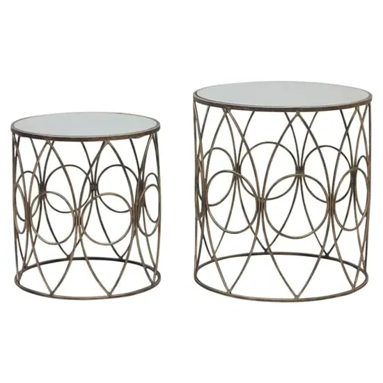 Avanto Round Glass Set of 2 Side Tables - Copper image