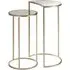 Avanto Round Glass Top Set of 2 Side Tables - Champagne, Iron