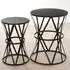 Avanto Set of 2 Side Tables with Cross Design - Black, Iron